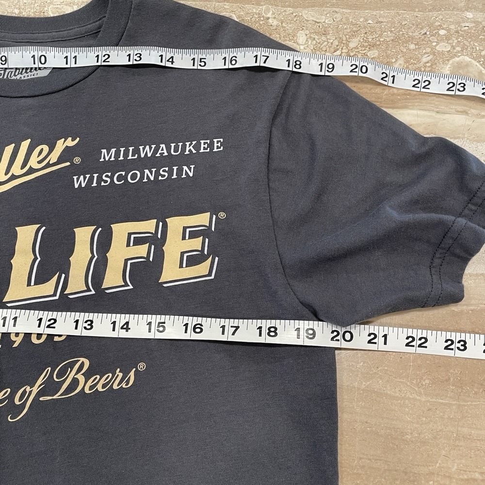 Miller High Life Old Navy Mens Tee T Shirt Gray Logo Short Sleeve Classic Medium - Picture 8 of 10
